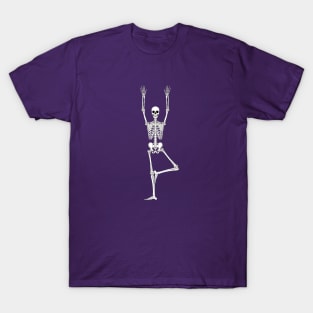 halloween funny yoga skeletons T-Shirt